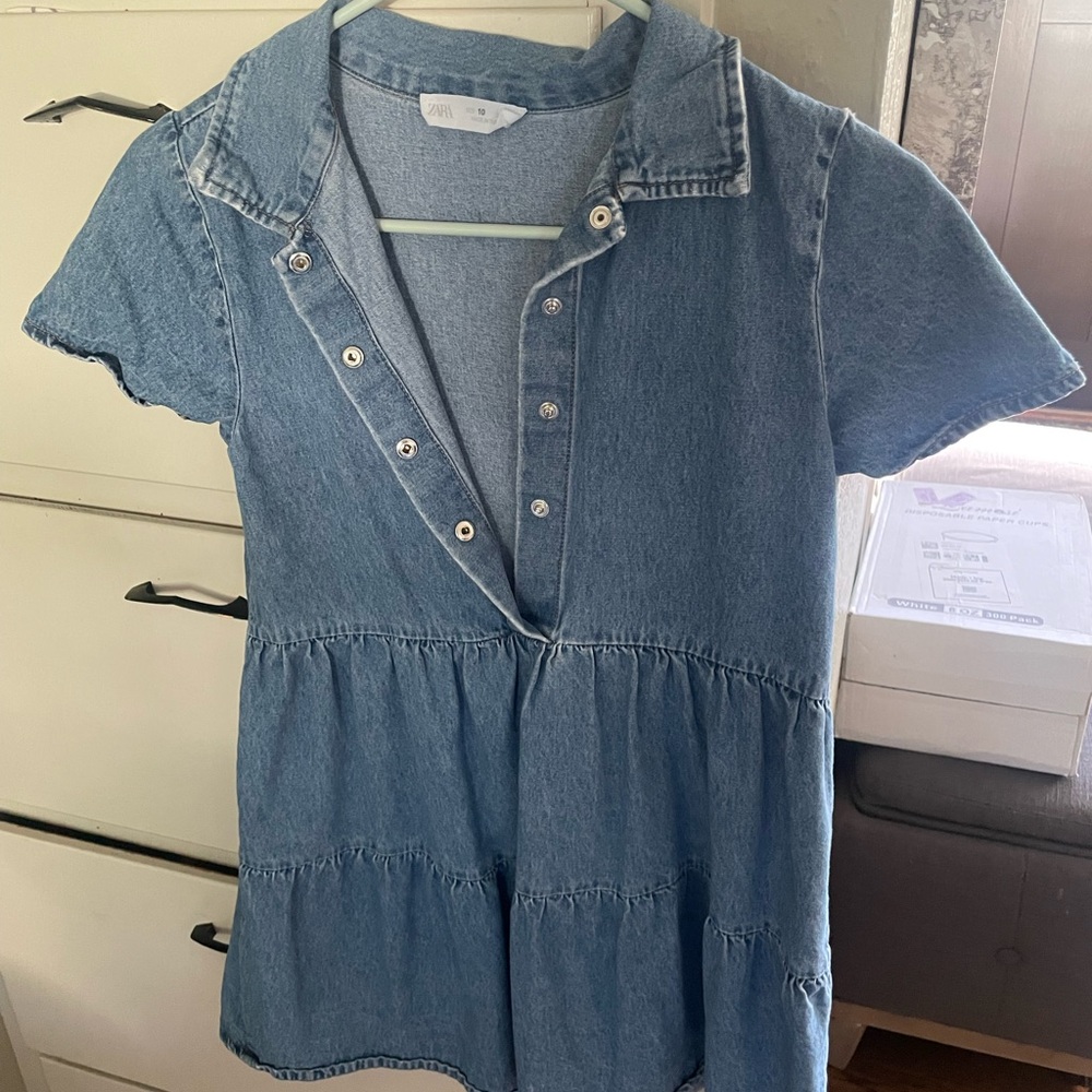 Zara Kids Casual Blue Denim Dress